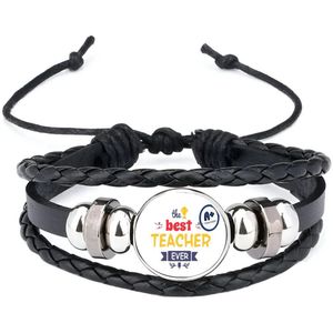Akyol - docent cadeau - armband zwart - Docent - meester en juffen cadeau - de beste leraar/lerares - afscheidscadeau - collega cadeau - verjaardagscadeau - verjaardag - cadeau - geschenk - leuke cadeau - kado - gift