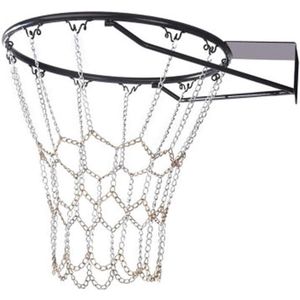 Basketbalnet met Staal Keten - Duurzaam en Weerbestendig - 1 stuk - Aluminium en Staal