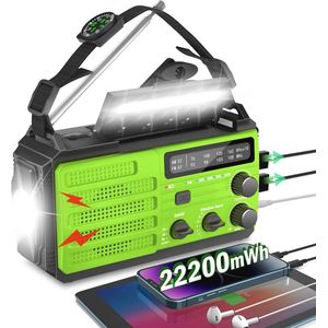 Zonne-energie Noodradio met Handslinger - Multifunctionele Crankradio voor Overlevingssituaties