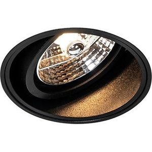 QAZQA impact - Moderne Inbouwspot - 1 lichts - Ø 98 mm - Zwart - Woonkamer | Slaapkamer | Keuken
