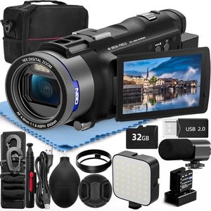 Vlogcamera – Videocamera – Compactcamera – Camcorder – Fotocamera – 4K Ultra HD Video – 48 Megapixels – Wi-Fi & App-bediening – 16x Zoom – 270° Kantelbaar IPS Scherm – Externe Microfoonaansluiting – 3x Langere Batterijduur