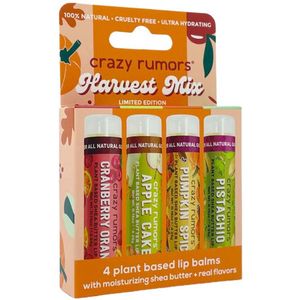 Crazy Rumors - Lippenbalsem - 4 Pack - Harvest Mix - Appelcake - Cranberry - Pompoenkruid - Pistache