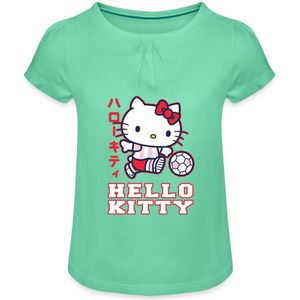 Hello Kitty Speelt Voetbal Meisjes T-Shirt Met Plooien