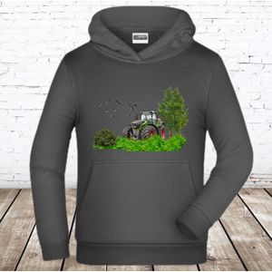 James & Nicholson - Hoodie - Grijs - Met Fendt Trekker - 98/104