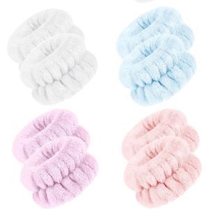 4 Pairs Wash Towel Band Spa Face Bracelets - Absorbent Wristband Voor Vrouwen - Handige Accessoires Voor Gezichtsreiniging