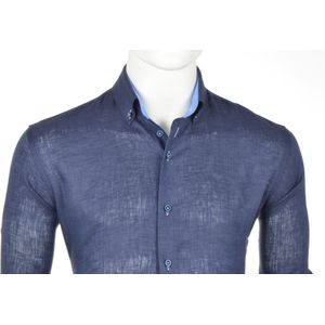 Eden Valley overhemd donkerblauw effen - 4546