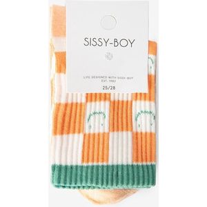 Sissy-Boy - Oranje sokken met blokjespatroon