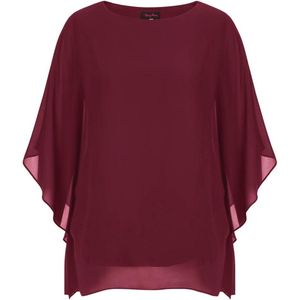 Elegante Vleermuishemd Chiffon Blouses voor Dames in Grote Maten - Dubbellaags Longshirt