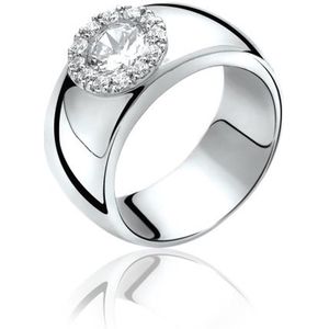 ZINZI zilveren ring wit ZIR665
