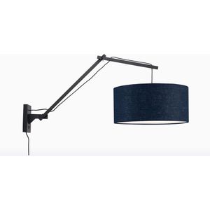 GOOD&MOJO Wandlamp Andes - Bamboe Zwart/Blauw - 95x47x55cm - Binnen Scandinavisch,Bohemian