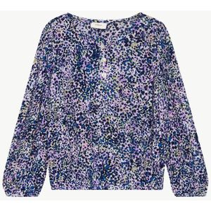 s.Oliver - 2149386 - Blouse - Wit - Ronde Hals, Lange Mouwen, All-over Print