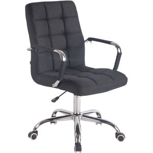 In And OutdoorMatch Bureaustoel Franz - Zwart - Stof - Hoge kwaliteit bekleding - Comfortabele bureaustoel - Klassieke uitstraling