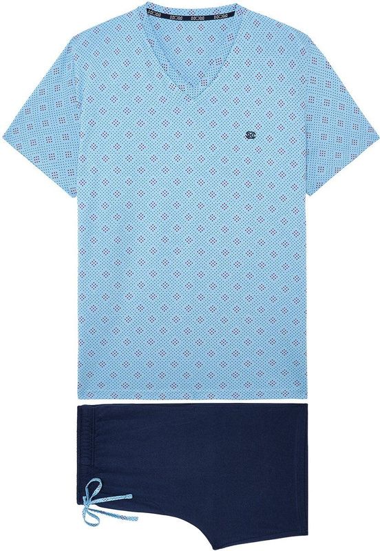 HOM - Walter - Shorty - Pyjama - Korte Mouwen - Zacht Modal-Baumwolle