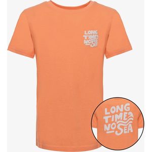 TwoDay jongens T-shirt met backprint oranje - Maat 146/152