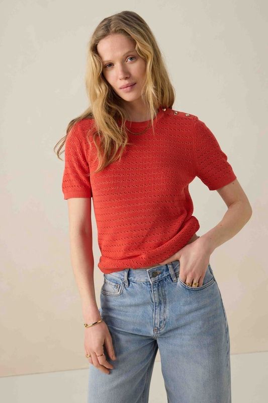 Sissy-Boy - Gebreide Trui - Rood - Met Knopen