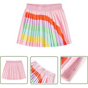 vidaXL Meisjesrokje - Kinderrokje - Kinderrokje geplooid 104 lichtroze - Roze Rok - Kindermode - Zomerjurkje