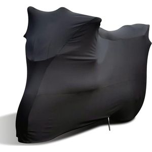 S&Dshopline - Indoor motorfiets afdekzeil zacht fluweel-stretch stof elastische stofbescherming L XL motorhoes voor binnen garage hallen show, zwart 104 x 41 x 49 inch