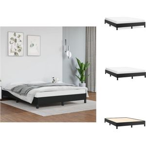 vidaXL Bedframe - Kunstleer - Multiplex lattenbodem - Zwart - 193x143x25cm - Geschikt voor 140x190cm matras - Bed