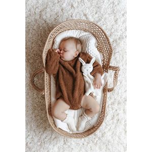 Teddy Romper Bruin 12-18 - romper - babykleding - baby born kleertjes - baby born - rompertjes baby  - rompertjes - romper lange mouw - teddy - rompers - rompertje - baby pakje - baby kleding meisje - baby kleding jongens - baby kleding unisex