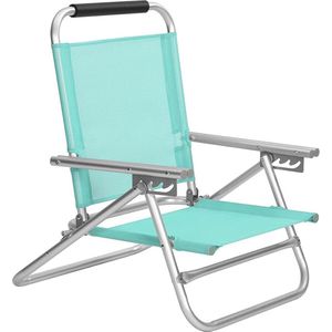 Strandstoel draagbare klapstoel rugleuning 4-voudig verstelbaar met armleuningen ademend en comfortabel outdoor stoel groen met 2 populaire zoekwoorden beach sling chair