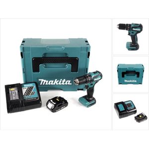 Makita DHP 483 RA1J accu klopboormachine 18 V 40 Nm borstelloos + 1x oplaadbare accu 2.0 Ah + lader + Makpac