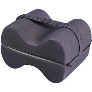 Ergonomisch Kniekussen voor Zijslapers - Geheugen Schuim met Verstelbare Banden - 2 Delig - Pijnverlichting Rug & Heupen - Grijs