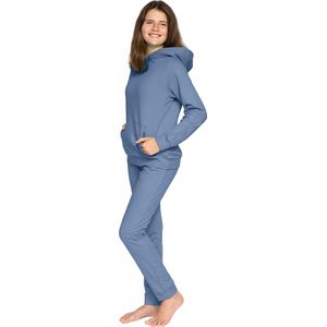 Joggingpak - Blauw - Huispak Meisjes - 100% Katoen - Maat 146/152