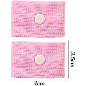 Wagenziek - Misselijkheid bandjes – Polsband - Acupressuur Armband - Reisziekte – Armband - 1 Paar - Misselijk tijdens reizen dan kun je deze bandjes proberen – Roze