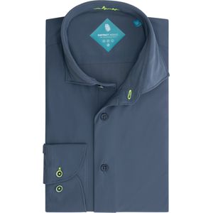 District Indigo - Performance Overhemd - Blauw - 4-way Stretch Jersey Fabric