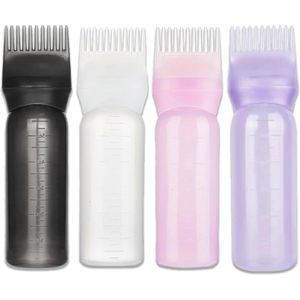 Haarolie-applicatorfles met borstel - 4 stuks - haarverf - 120 ml