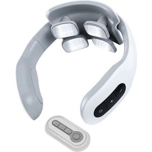 RM Store® - Nek Massage Apparaat - Oplaadbare Cervicale Massager - Met 4 Massagehoofden - Nekcurve - Relaxatie - Wit