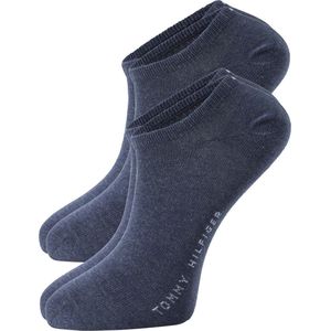 Tommy Hilfiger Sneaker Socks (2-pack) - heren enkelsokken katoen - jeans blauw - Maat: 39-42