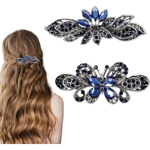 Vintage vlinderkristallen haarspeld met strasssteentjes - Cadeau voor vrouwen of vriendin