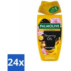 24 x Palmolive Douchegel Thermal Pampering Oil 250 ml - Douchegel - Macadamia - Verzorgend - Herstellend - Hydraterend