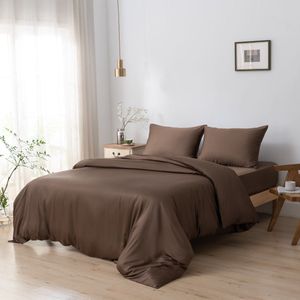 Bamboe dekbedovertrek Coffee Brown donkerbruin 200x200 cm – zacht, ademend & duurzaam | Boomba Bamboo®