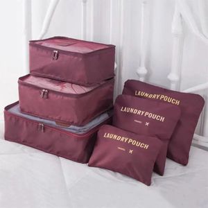 Packing cubes met vuile was zakken - 9 Delig - Koffer organizer - Set - Packing bags - Tas inpakken - Bordeaux rood - Donker rood - Kleding - Reizen - Reis - Travel - Vakantie - Onderweg - Bagage - Reistas - Tas - Bag - Rugzak - Backpack - Tasjes