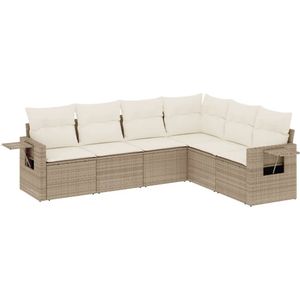 vidaXL 6-delige Loungeset - Poly Rattan - Beige