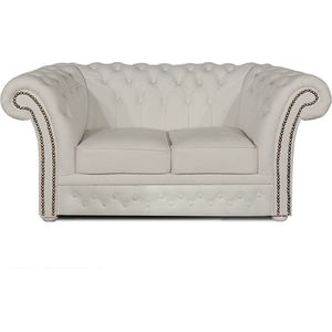 Chesterfield Bank Winfield Basic Luxe Leer | 2-zits | Wit | 2 tot 4 weken levertijd