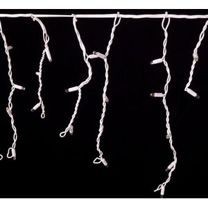 IJspegelverlichting koppelbaar | vanaf 3 meter | 114 LEDs | warm wit met twinkel | wit snoer | rubber