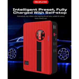Jumpstarter Autostarthulp met Luchtcompressor / bandenpomp + Zaklamp  en powerbank
