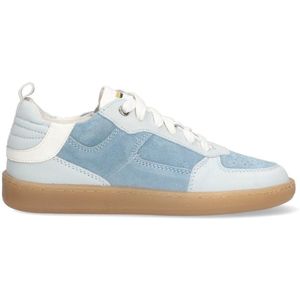 VINGINO VIN825112-122 Jongens Lage Sneakers - Blauw/Wit - Nubuck - Veters