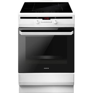 Inventum VFI6042WIT - Vrijstaand inductie fornuis - Elektrische oven - 4 kookzones - 60 cm - 65 liter - Wit/Zwart