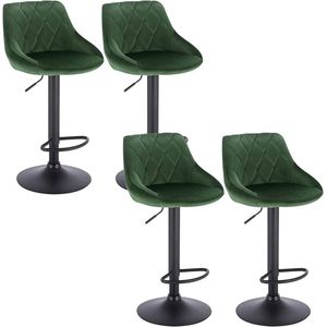 Rootz Velvet Barkrukken - Verstelbare Draaistoelen - Luxe Comfort - Ergonomisch Ontwerp - Stevig Metalen Frame - 84cm-106cm x 35cm x 38cm