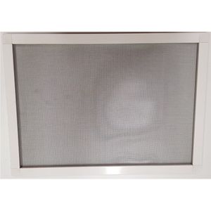 Bouwpakket voorzethor - grijs gaas - wit - maximum 50 x 50 cm [kleiner te maken] - Inzethor - inclusief bevestiging - Voor naar buiten draaiende ramen