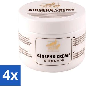 4 x Goldline - Bodycrème - Natural Ginseng - Verzorgend & Versterkend - 250 ml - Bodycrème - Ginseng - Huidverzorging - Hydraterende Crème - Revitaliserende Crème