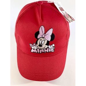 Disney Minnie Mouse cap - pet - katoen - geborduurd - rood - maat 54 cm (5-8 jaar)