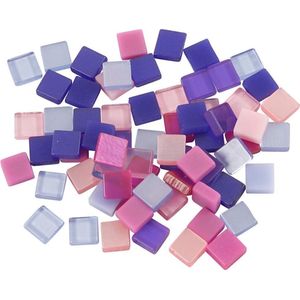 Creotime Kunststof Mini Mozaiek Vierkant Paars/roze 5x5mm