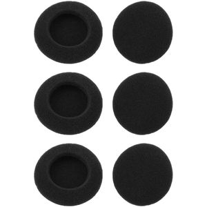 Schuimrubber oorkussentjes voor hoofdtelefoons - Compatibel met Koss Porta Pro, Sony, Sennheiser, Philips, Panasonic RP-HT21, AKG - Schuimrubber oorkussentjes, 50 mm, zwart, verpakking van 6