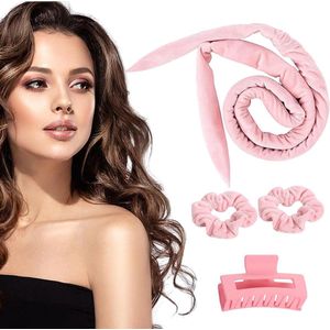 CSGoods - Haarspelden voor Krullend Haar - Set van Hitteloze Krullers - Geschikt voor Lang Haar - Roze - Voor Diverse Haartypes