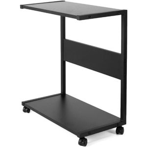 Mobiele PC-Kar Met Opslag - 2 Niveaus - CPU-Houder Voor Extra Grote Gaming-PC’s - Printer & Spelsysteem Standaard - Met Wielen - Zwart